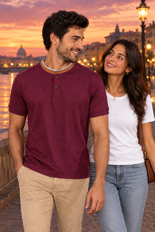 Plum Henley T-Shirt