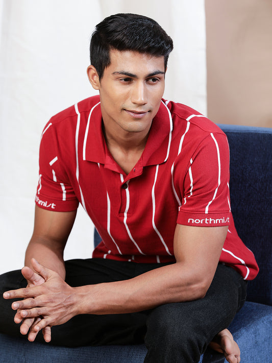 Emboldened Red Stripe Polo