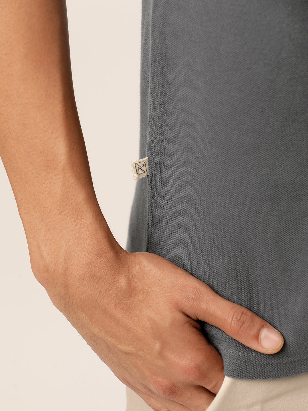 Grey Polo Neck T-Shirt
