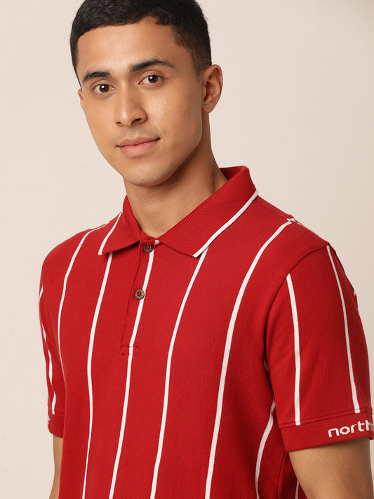 Emboldened Red Stripe Polo