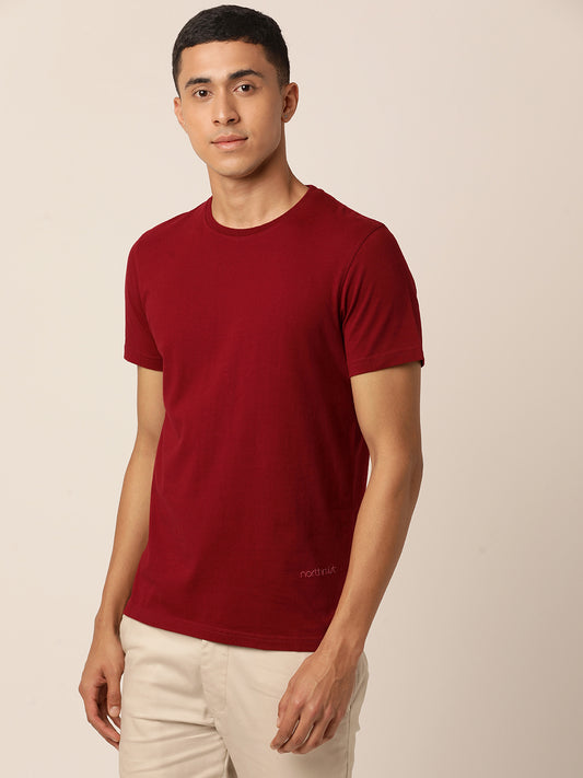Meticulous Maroon Crew Neck T-Shirt