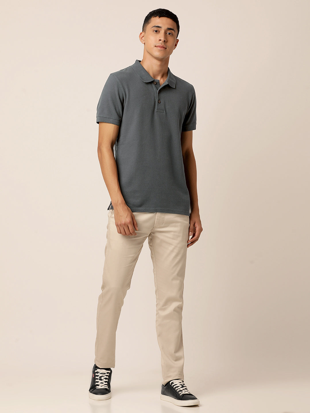 Grey Polo Neck T-Shirt
