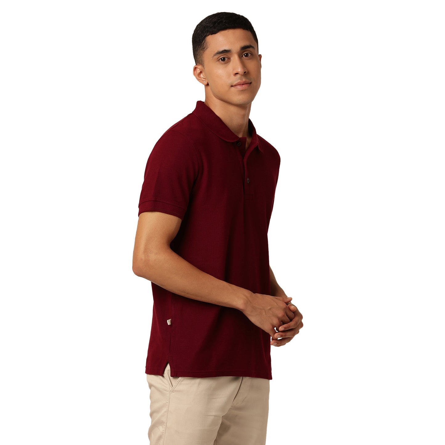 Ravine Combo Pack Organic Polo Neck T-Shirts - Maroon, Green and Black