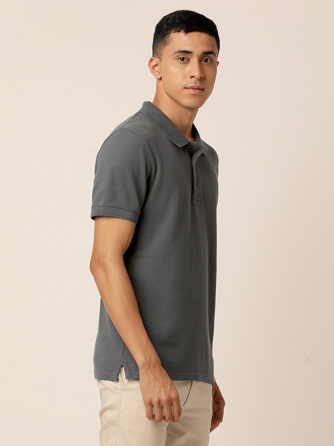 Grey Polo Neck T-Shirt