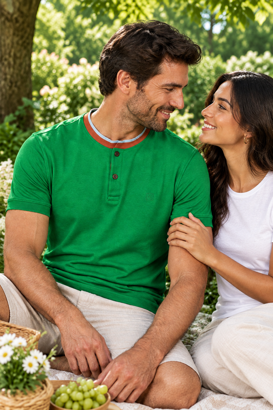 Abundant Green Henley T-Shirt