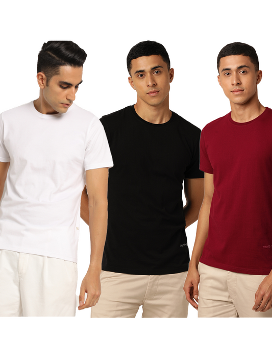 Sanguine Combo Crew Neck T-Shirts (Pack of 3)