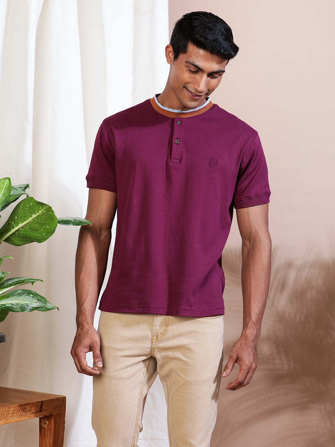 Plum Henley T-Shirt