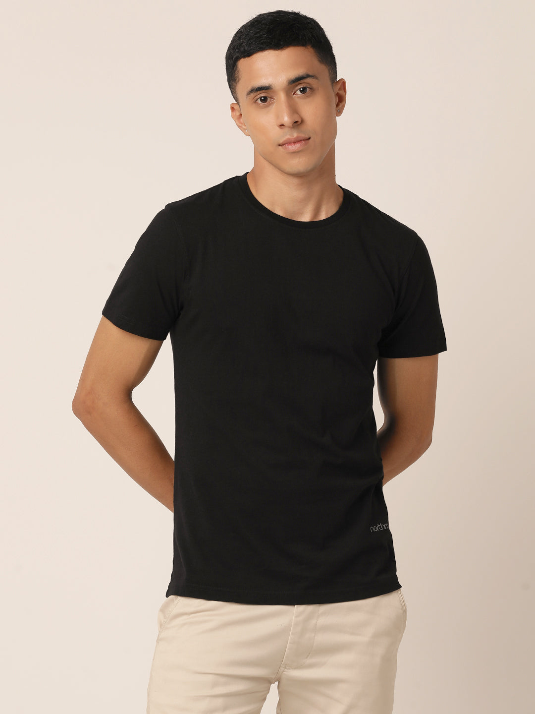 Bare Black Organic Crew Neck T-shirt NorthMIst – Northmist