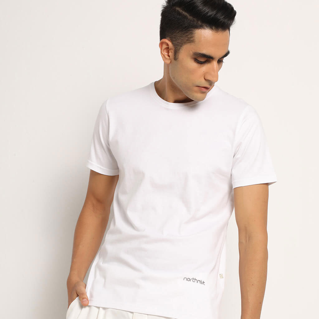 Lagom white organic crew neck t-shirt