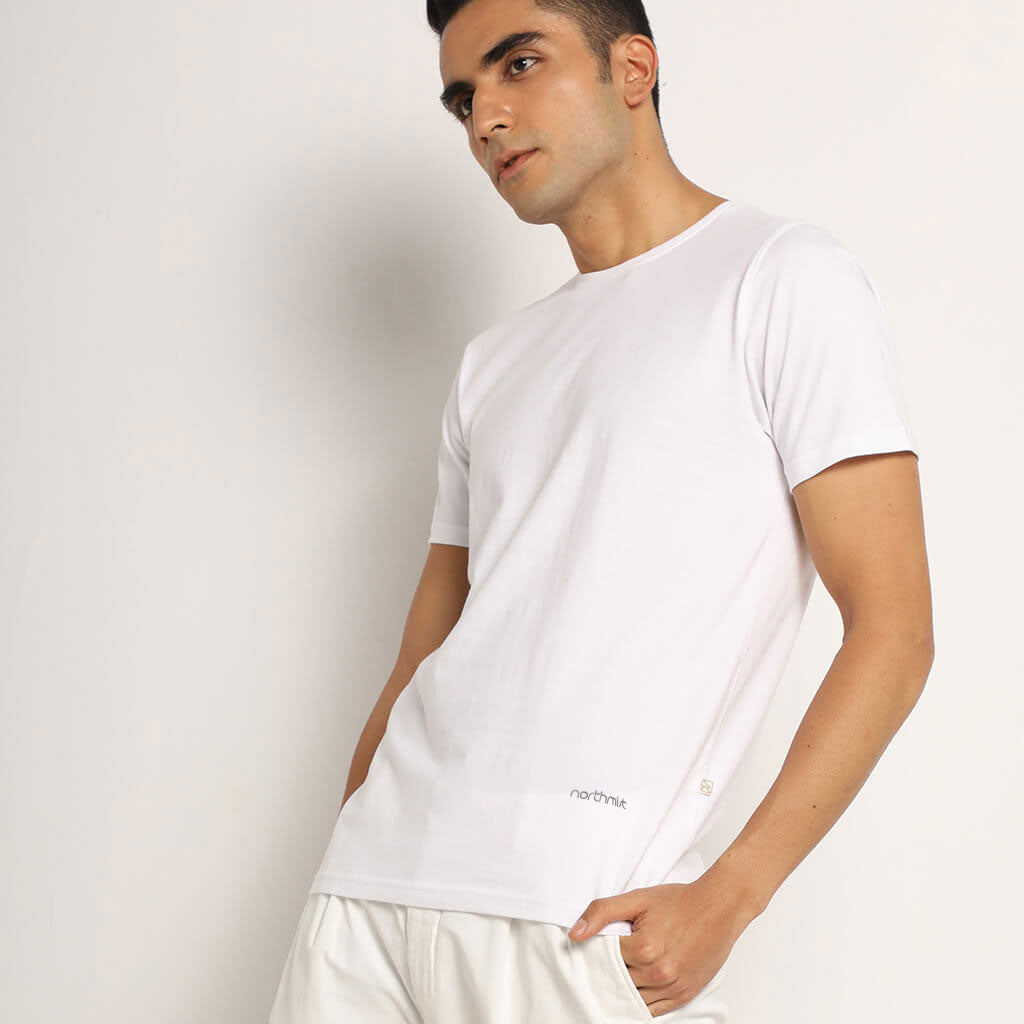 Lagom white organic crew neck t-shirt