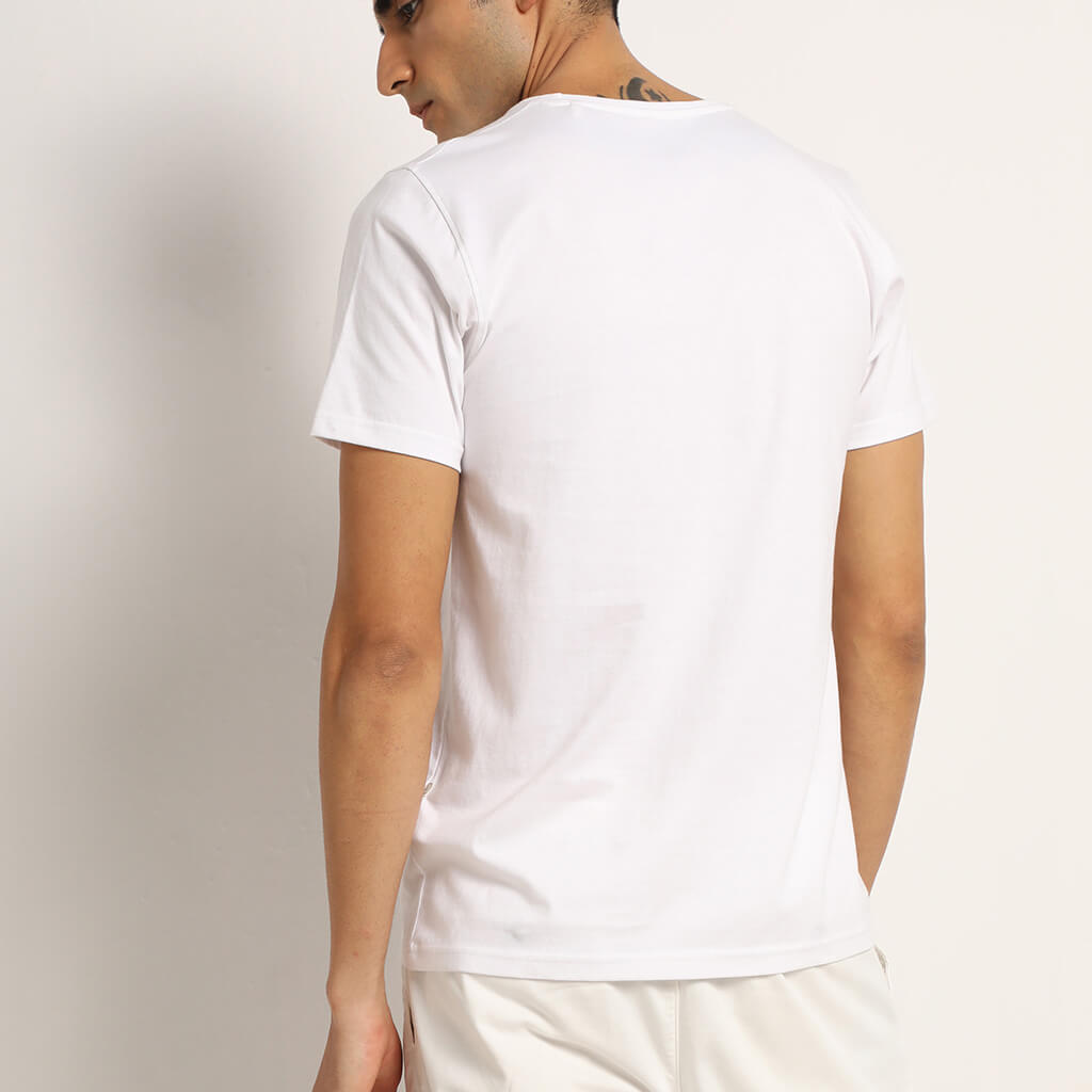 Organic round neck tshirt in white 