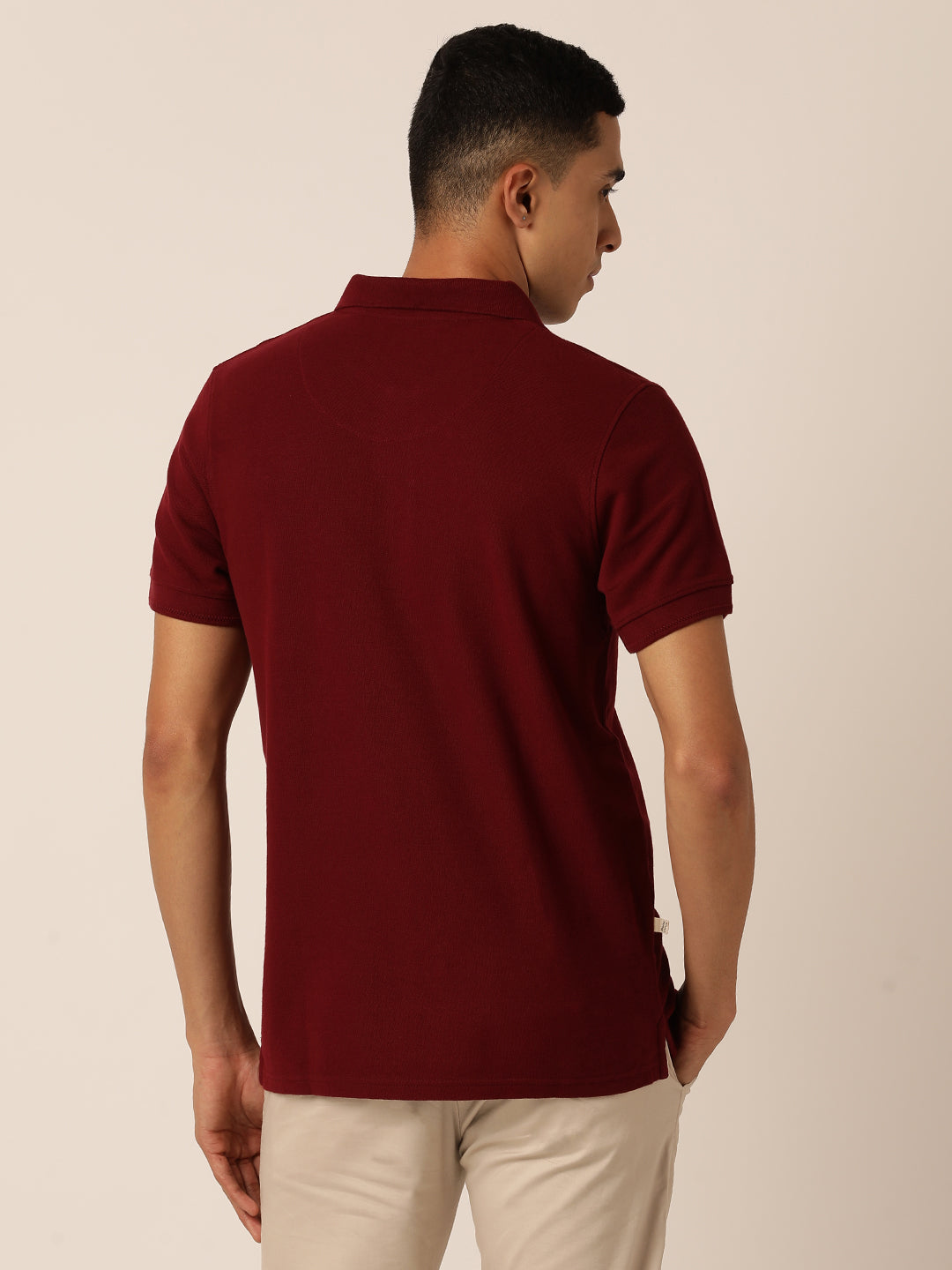 Eunoia Maroon Polo Neck T-Shirt