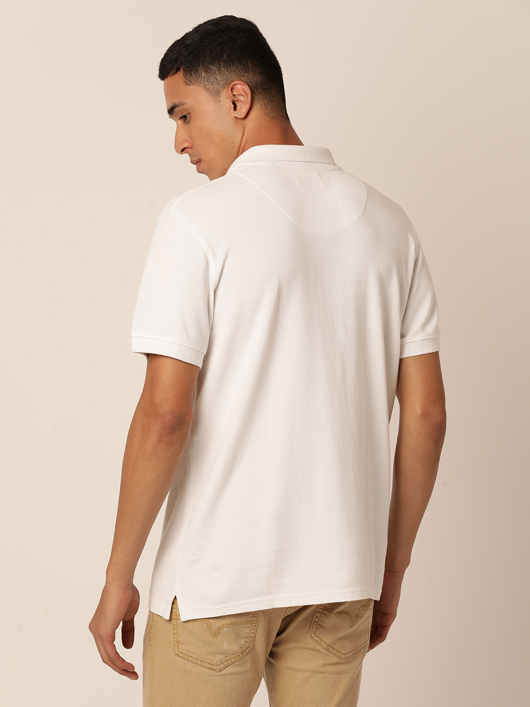 Kalon White Polo Neck T-Shirt