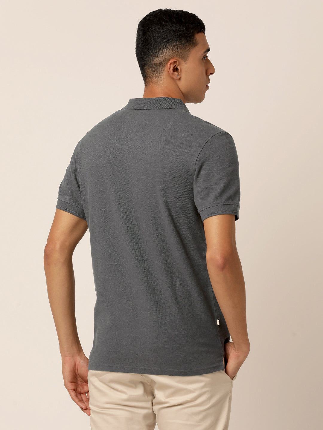 Charcoal Grey Polo Neck T-Shirt