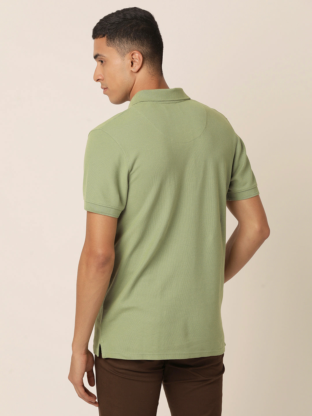 Meraki Green Polo Neck T-Shirt