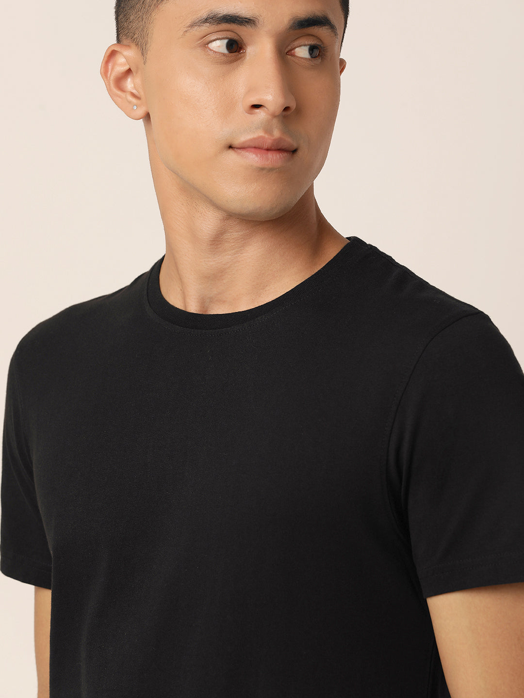 Bare Black Crew Neck T-Shirt