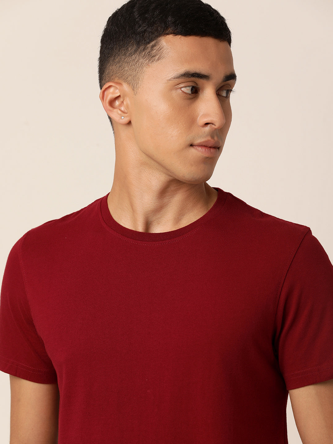 Meticulous Maroon Crew Neck T-Shirt