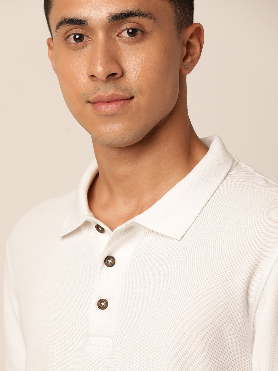 Kalon White Polo Neck T-Shirt