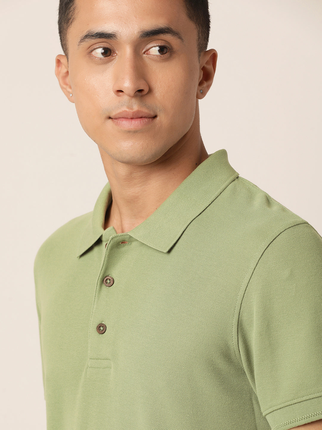 Meraki Green Polo Neck T-Shirt