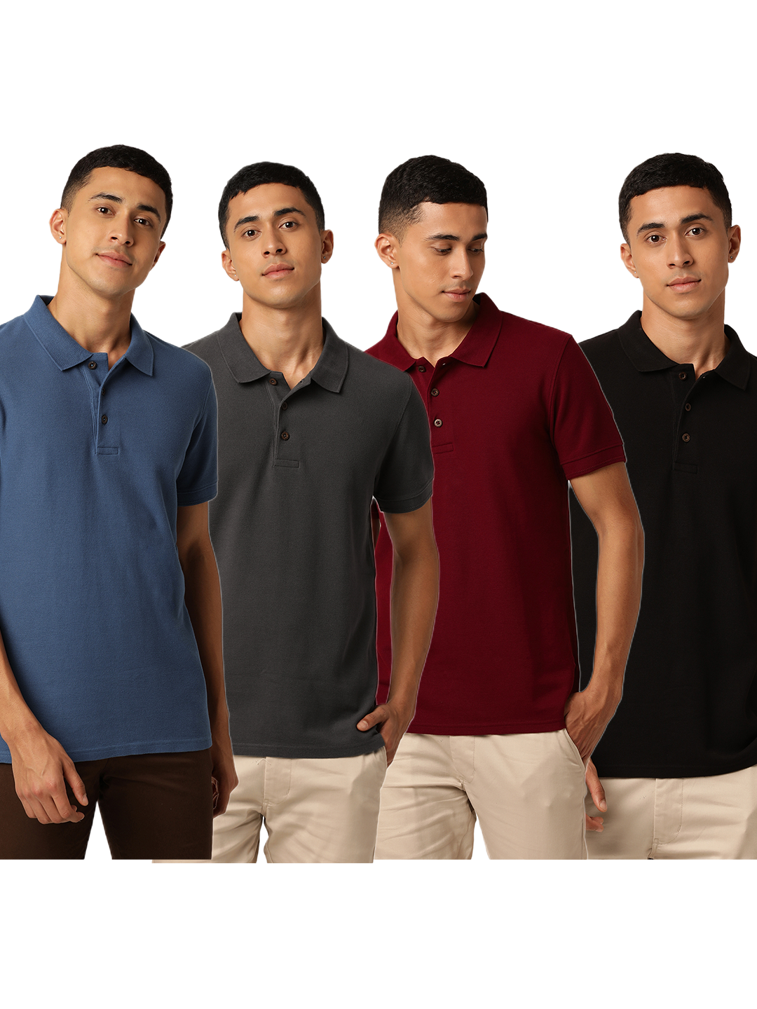 Club Combo Polo Neck T-shirts (Pack of 4)