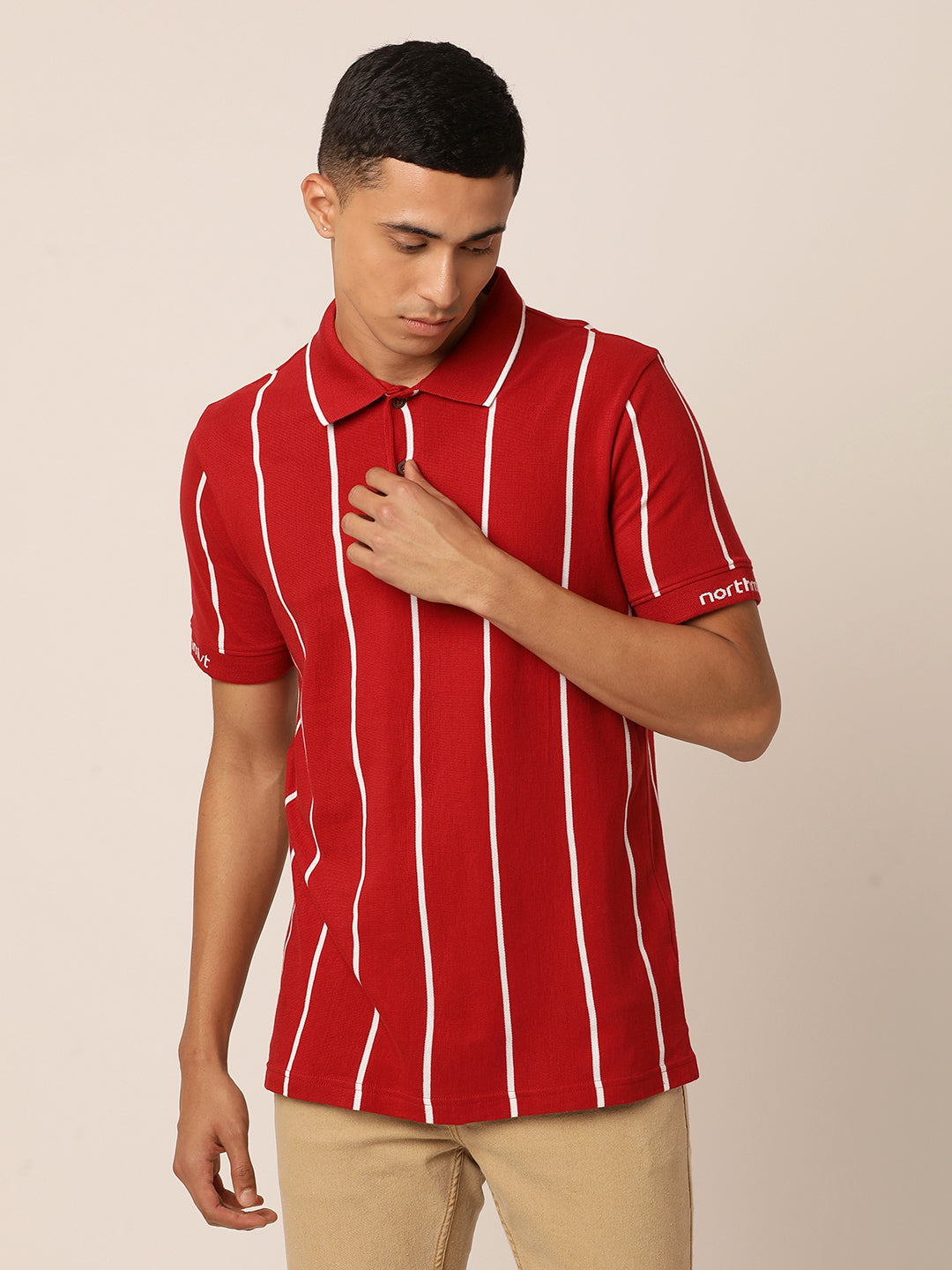 Emboldened Red Stripe  Polo