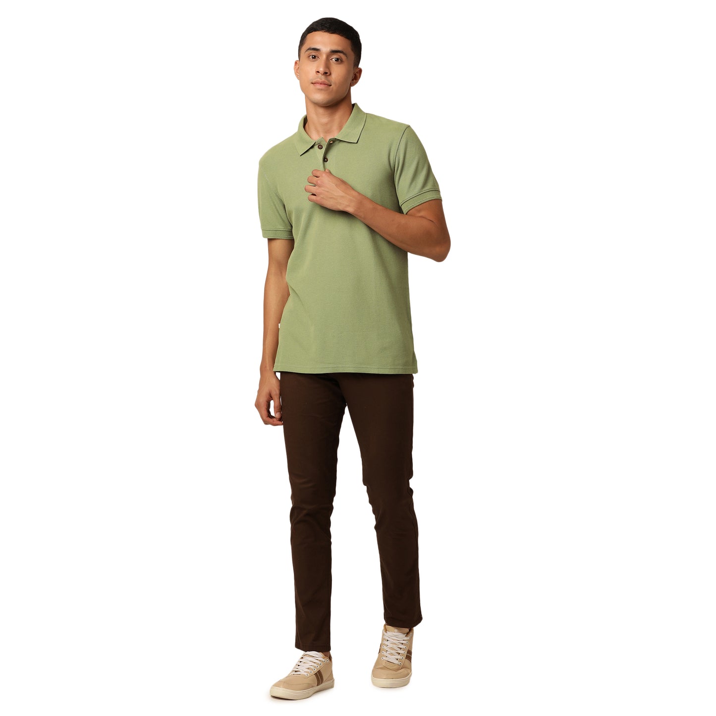 Chasm Combo Pack  Organic Polo Neck T-Shirts Meraki Green and Kalon White