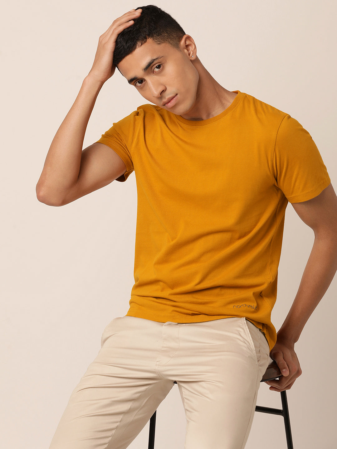 Ludic Mustard Crew Neck T-Shirt