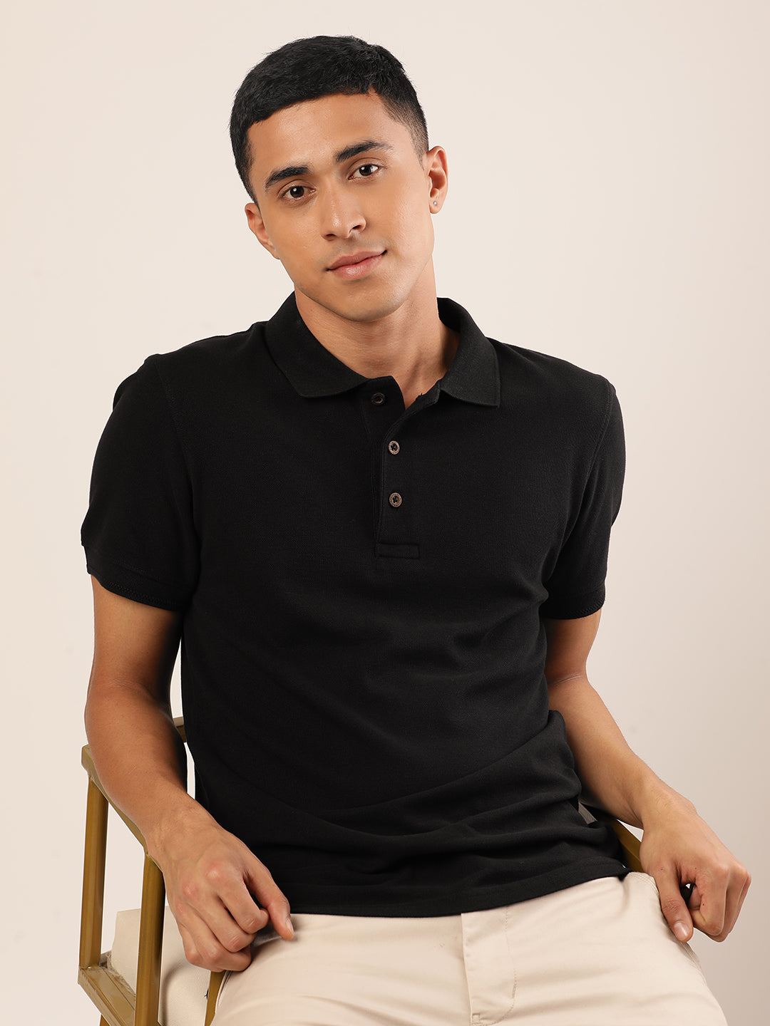 Passion Black Polo Neck T-Shirt