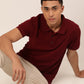 Eunoia Maroon Polo Neck T-Shirt