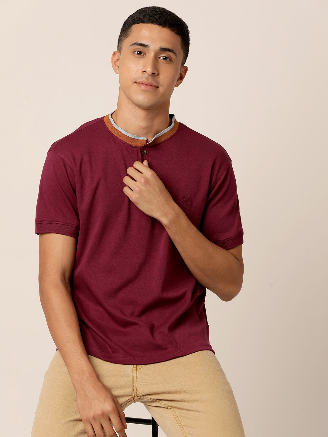 Plum Henley T-Shirt