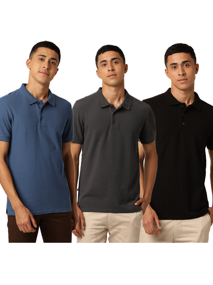 Regal Combo Polo Neck T-shirts (Pack of 3)